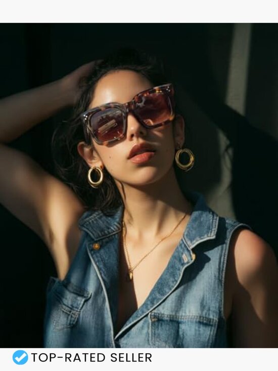 Vintage Square Sunglasses Gradient Lens Retro Classic Chic Shades UV400 main image 5